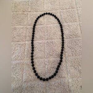 Black Onyx Beaded Necklace - 18 inch
